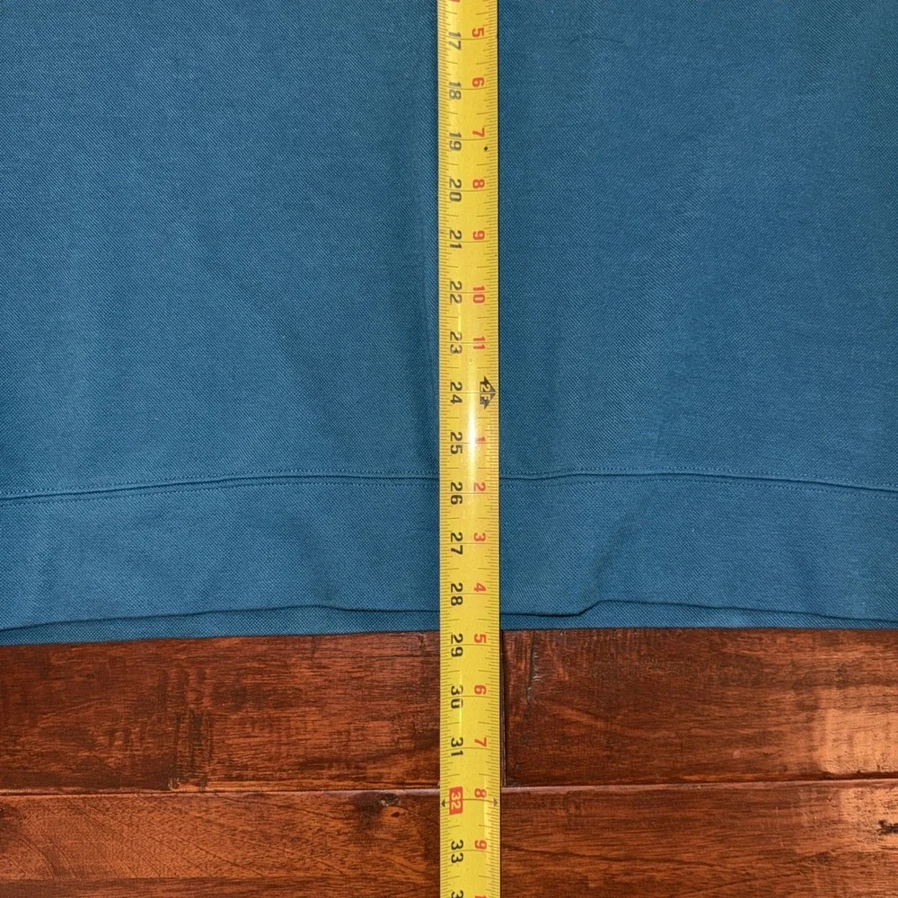 L.L. Bean Men's Large Comfort Stretch Performance Piqué 1/4 Zip Pullover Teal - Picture 5 of 6